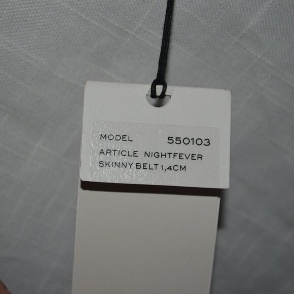 NWT $335 Sz 85 XS/S Dorothee Schumacher Nightfever Silver Leather Skinny Belt main image 2